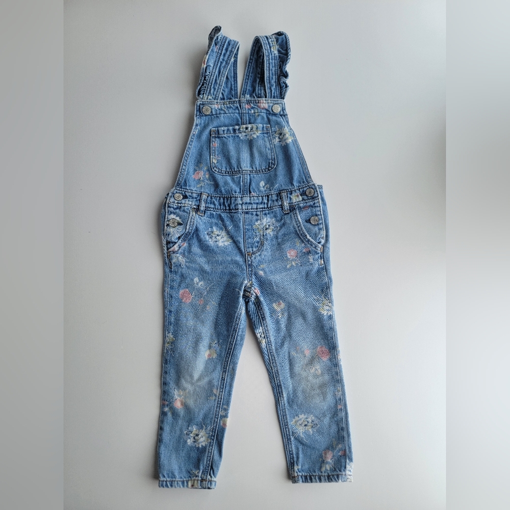 Gap Floral Overalls Size 3